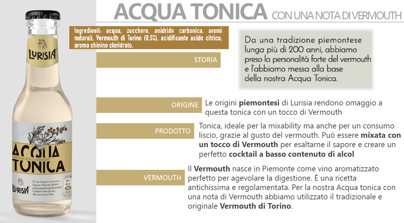 Acqua tonica con una nota di vermouth 150ml Lurisia